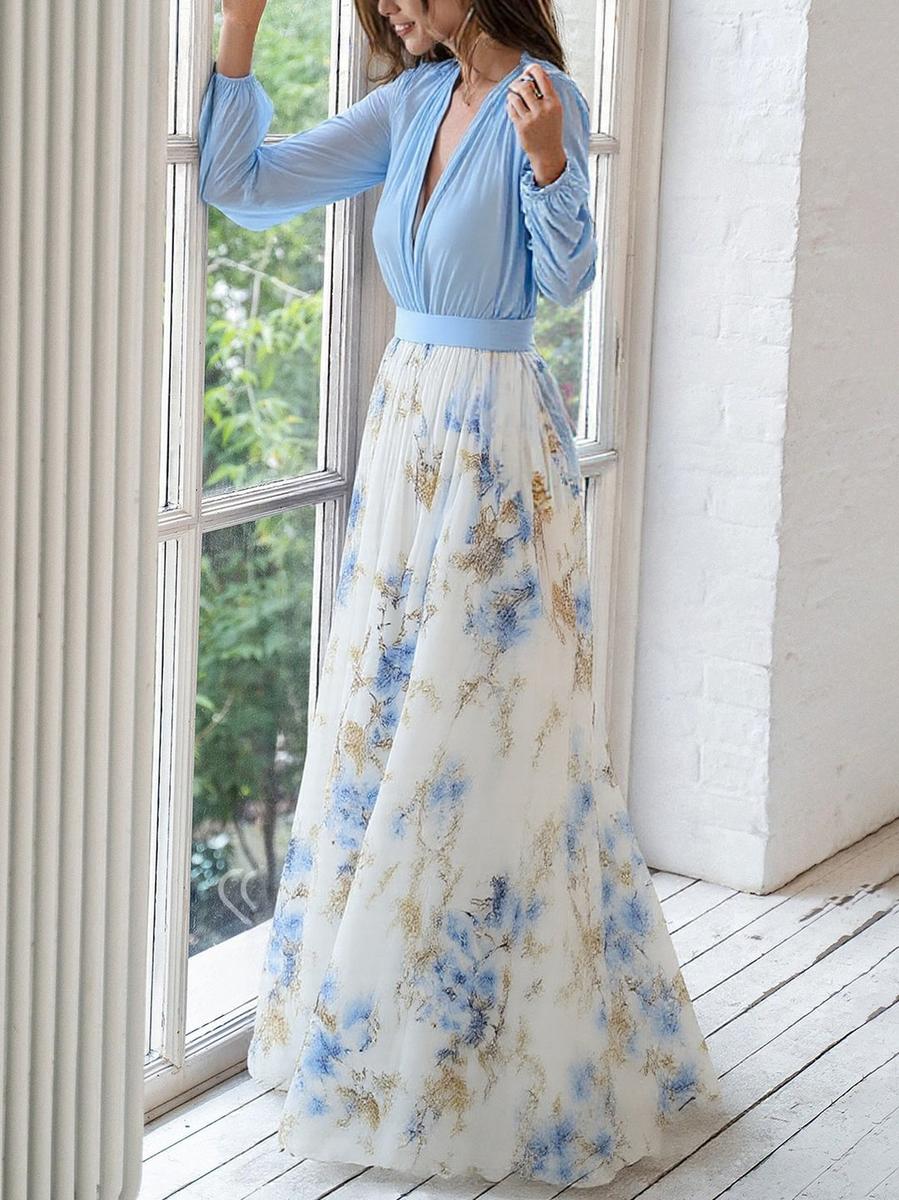 CELAESTINE™ | Floral Panel Maxi Dress