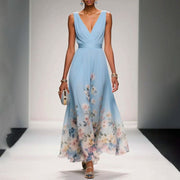 SAPHIRA™ | Hem V-Neck Maxi Dress