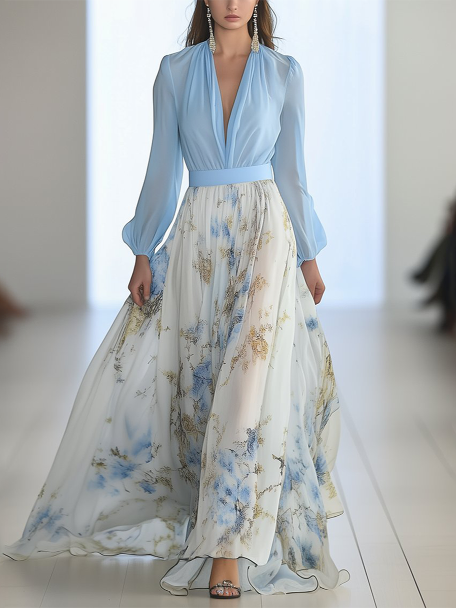 CELAESTINE™ | Floral Panel Maxi Dress