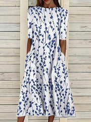 CARMEN™ | Leaf Print Midi Dress